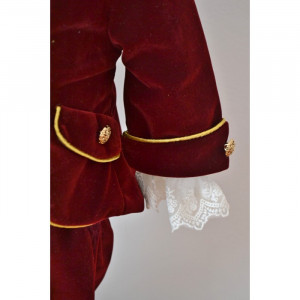 Costum Botez Micul Print Grena