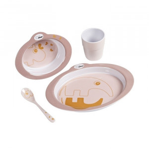 SET DE MASĂ 4 PIESE CONTUR Roz/GOLD