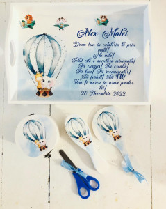 Set pentru taierea motului Balon cu aer cald albastru
