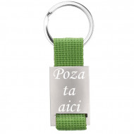 Breloc personalizat metalic paracord gravat cu poza si textul tau
