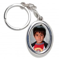 Breloc personalizat din metal forma ovala cu poza color