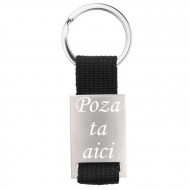 Breloc personalizat metalic paracord gravat cu poza si textul tau