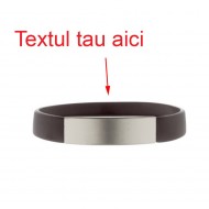 Bratara neagra silicon gravata personalizata cu textul tau