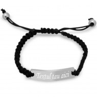 Bratara personalizata neagra, gravata cu textul tau N1