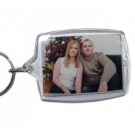 Breloc personalizat plastic cu poza color si text