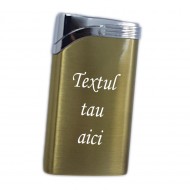 Bricheta personalizata aurie antivant gravata cu textul tau e5