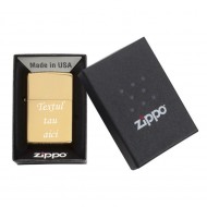 Bricheta ZIPPO aurie gravata personalizata cu textul tau