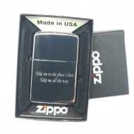 Bricheta ZIPPO gravata personalizata cu textul tau