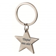 Breloc personalizat metalic in forma de stea gravat cu textul tau