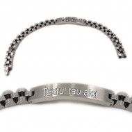 Bratara inox unisex gravata personalizata cu textul tau