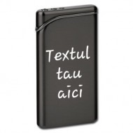 Bricheta personalizata metalica neagra gravata cu textul tau