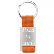 Breloc personalizat metalic paracord gravat cu poza si textul tau