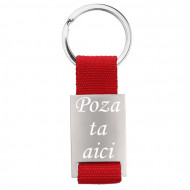 Breloc personalizat metalic paracord gravat cu poza si textul tau