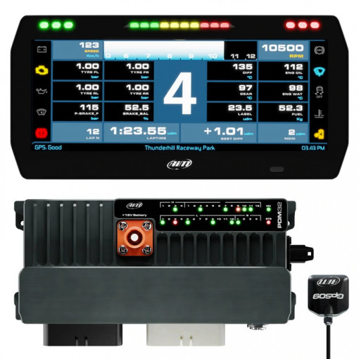 AiM PDM32 With 10" Race Icons Display GPS Data Logging Kit