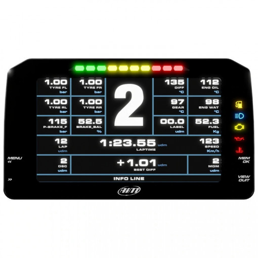 AiM 6" TFT Dash Display with Road Icons for PDM08/PDM32