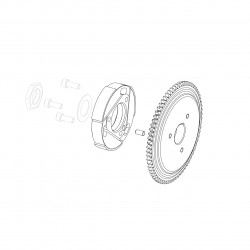 Compl.clutch rotor with gear Rok GP-Rok Jr
