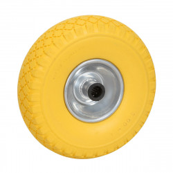 Solid wheel 260x85mm with rollers D.20mm, metal rim - Yellow colour