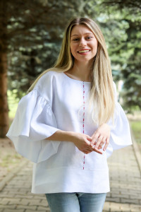 Bluza Cusută cu voie bună (alb)