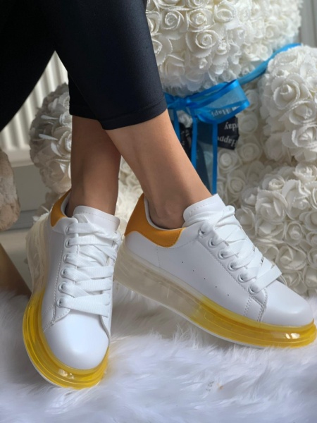 Pantofi Sport Cod:1801 White/Yellow