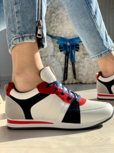 PANTOFI SPORT COD: AB678 WHITE/RED-BLUE