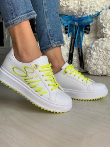 Pantofi sport cod : BO-259 White/Yellow