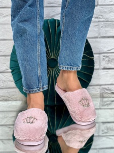 Papuci de Casa Cod: Crown 01 Pink
