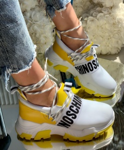 PANTOFI SPORT COD: AB671 WHITE/YELLOW