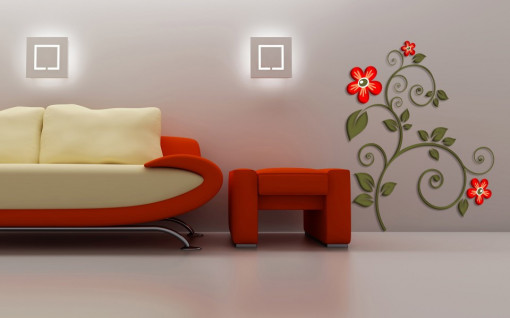 STICKER 3D RED FLOWER