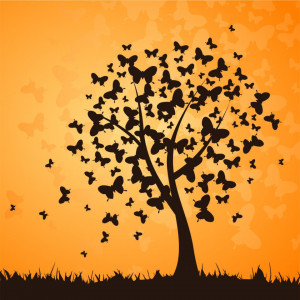 STICKER BUTTERFLY - TREE