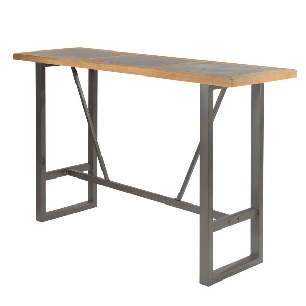 Masa bar maro/neagra din lemn de pin si metal 175 cm Sven Zago