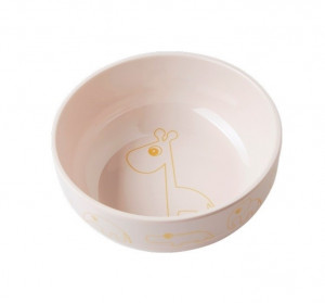 Bol roz pentru copii din melamina Giraffe Powder Done by Deer