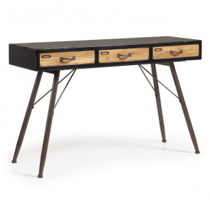 Consola neagra/maro din lemn de brad si MDF 120 cm Free La Forma