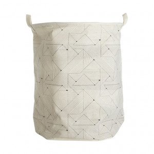 Cos de rufe alb/negru din bumbac si poliester 40x50 cm Triangular House Doctor
