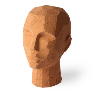 Decoratiune maro din teracota 18x25 cm Abstract Head Sculpture HK Living