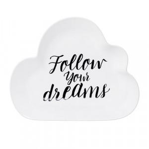 Farfurie din ceramica alba 20 cm Follow Your Dreams Bloomingville