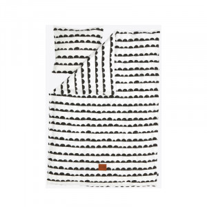 Lenjerie de pat bumbac alb/negru 140x200 cm Half Moon Ferm Living