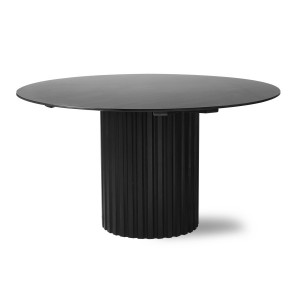 Masa dining neagra din lemn si MDF 140 cm Blaze HK Living