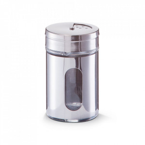 Recipient argintiu din sticla pentru condimente 80 ml Pulse Zeller