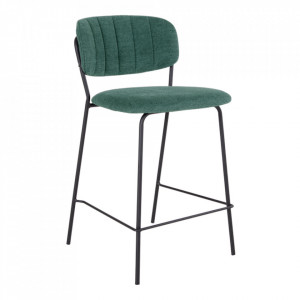 Scaun bar verde/negru din textil si metal Alicante House Nordic