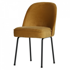 Scaun dining galben mustar din catifea si fier Vogue Be Pure Home