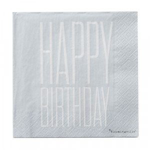Set 20 servetele albastru deschis 33x33 cm "Happy Birthday" Bloomingville Mini