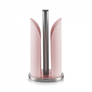 Suport de bucatarie roz/argintiu din inox pentru hartie Mia Zeller