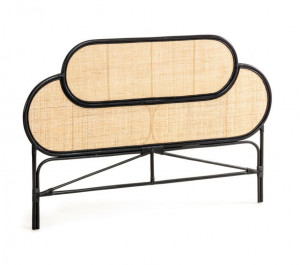 Tablie pat negru/crem din ratan 170 cm Lalita Black La Forma