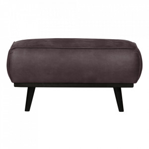 Taburet pentru picioare gri/negru din piele si lemn 55x80 cm Statement Be Pure Home