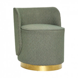 Taburet rotund verde din alama si lemn 53 cm Avi Hubsch