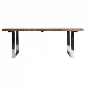 Masa dining maro/argintie din lemn si metal 100x210 cm Dren Vical Home