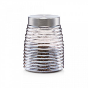 Borcan argintiu cu capac din sticla 1250 ml Metallic Medium Zeller