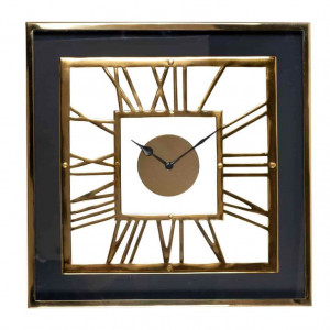 Ceas perete patrat din inox si sticla 46x46 cm Trayson Richmond Interiors