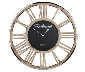 Ceas perete rotund din aluminiu si lemn 75 cm Johnson Richmond Interiors