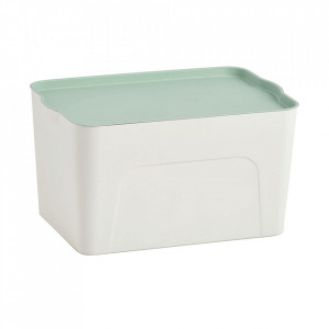 Cutie cu capac alba/verde menta din polipropilena Amalia Large Zeller